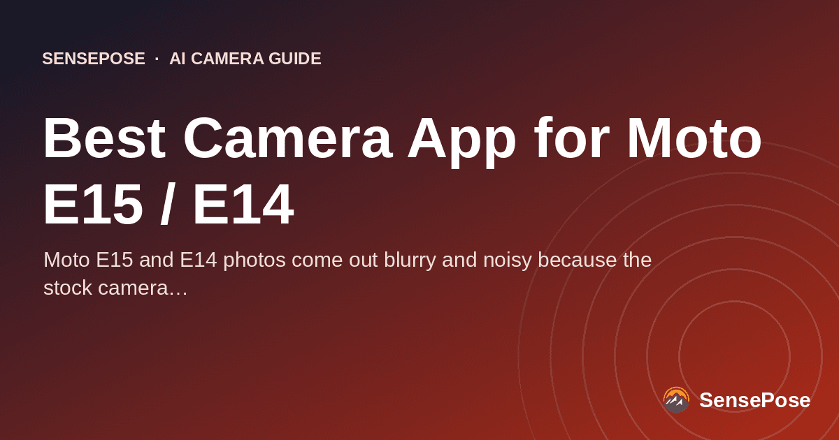 Typographic cover: Best Camera App for Moto E15 / E14