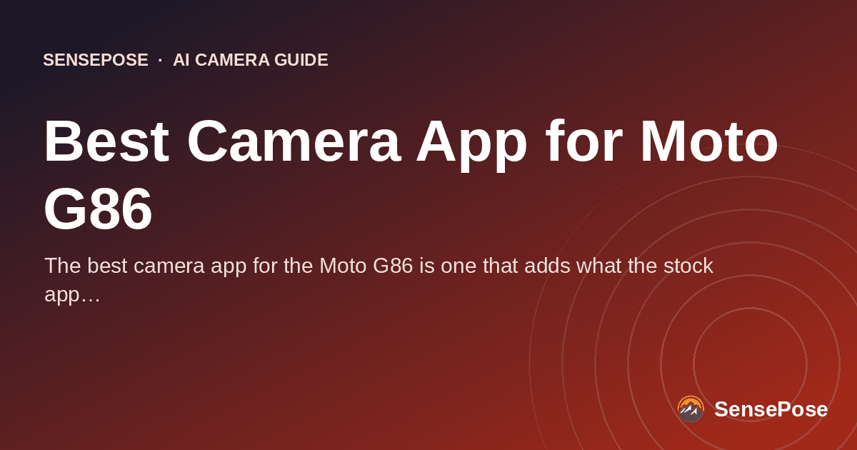 Typographic cover: Best Camera App for Moto G86