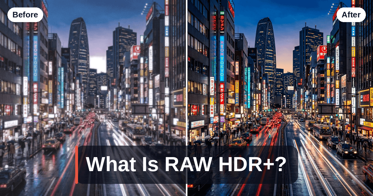 RAW HDR+ explained — a burst of RAW frames merging into a single photo
