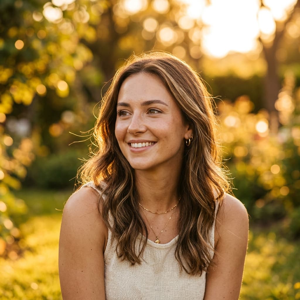 A portrait captured with SensePose showing automatic studio-grade color, sharpness and lighting