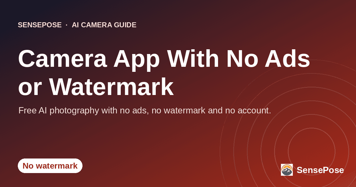 Best camera app with no ads or watermark — clean export with no logo on a coral gradient