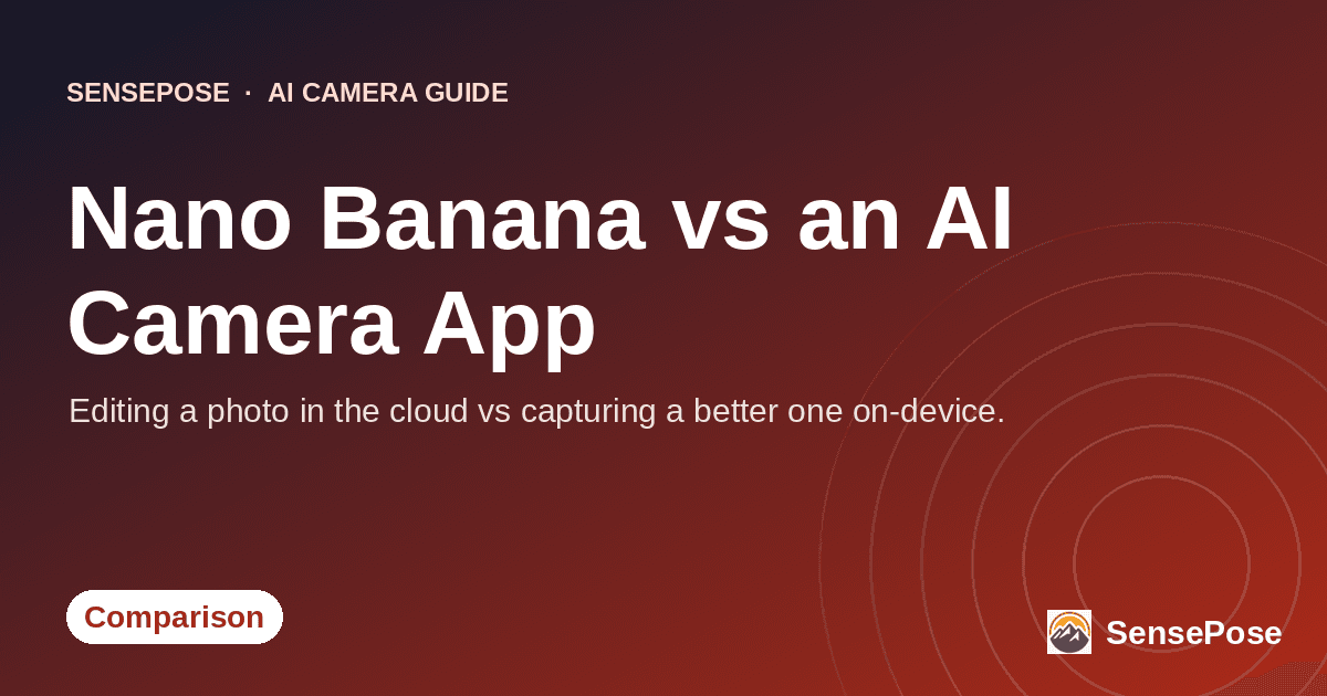 Split comparison of cloud photo editing versus on-device AI camera capture