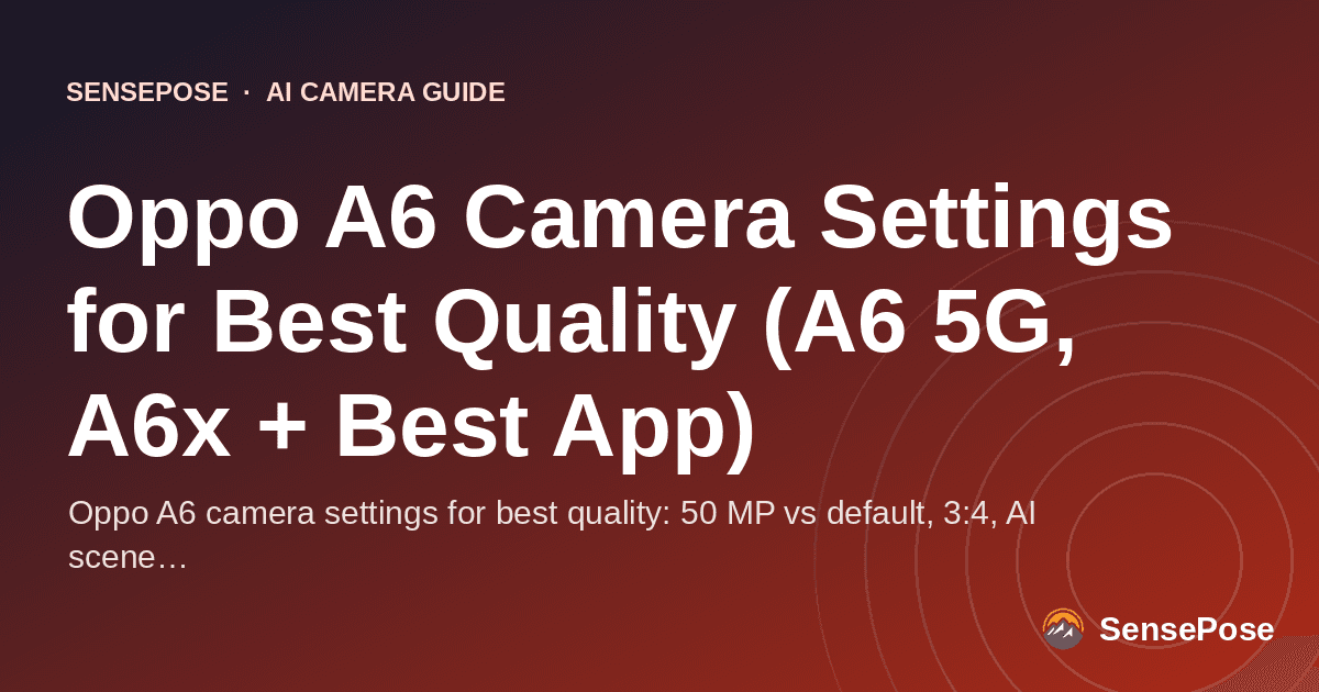 Typographic cover: Oppo A6 Camera Settings for Best Quality (A6 5G, A6x + Best App)